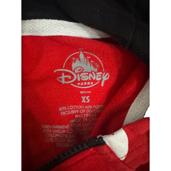 Disney Parks Minnie Mouse Polka Dot Jumpsuit XS Red Black Hooded Costume - Picture 3 of 6